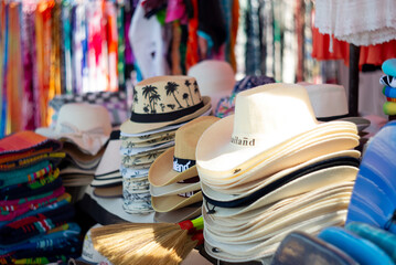 Hats in Phuket, Thailand. Market