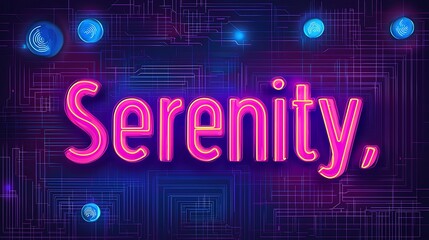 Neon Serenity Digital Peace and Tranquility.