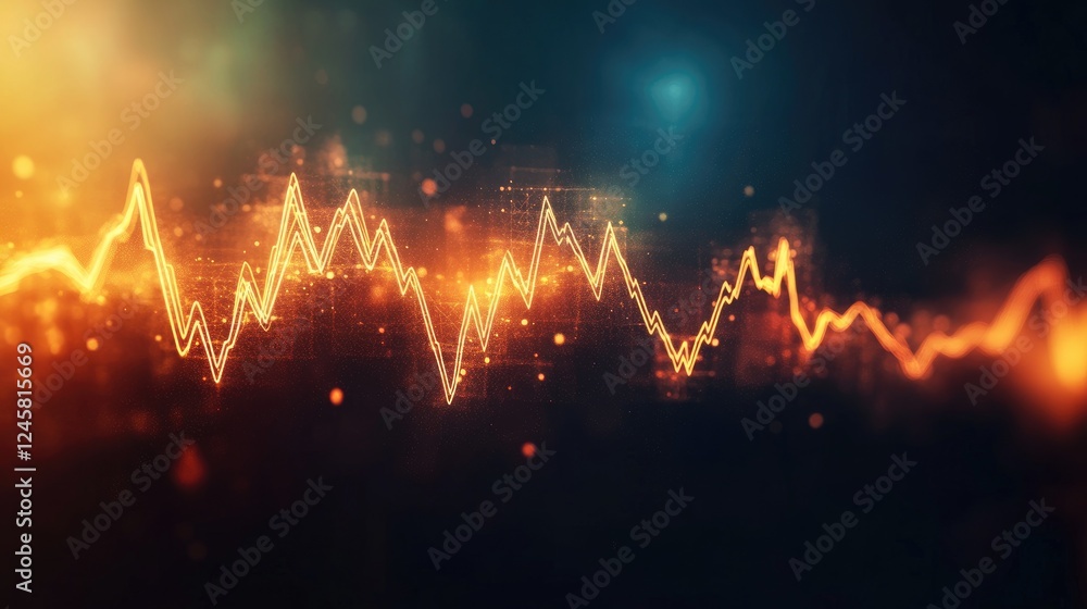 Aufkleber A dynamic visual representation of a pulse or heartbeat rhythm syncing with icons of startups launching, symbolizing entrepreneurial energy in the economy.