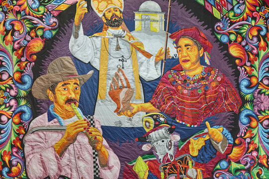 Traditional colorful paper handmade barrilete kite. Handcrafted in Guatemala.