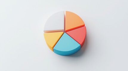 Fototapeta premium Minimalist Pie Chart for Clear Investment Presentation in Modern Design