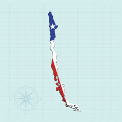 Chile map Design Vector illustration graphic
