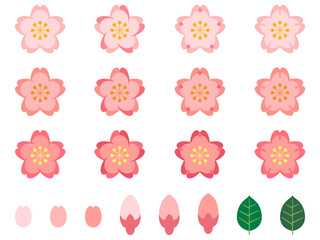 カラフルな桜の花のセットその4