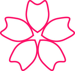 Cherry Peach plum Blossom flower or sakura spring flowers flat vector icon set for apps websites or print.