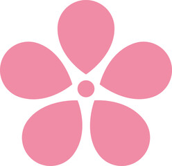 Cherry Peach plum Blossom flower or sakura spring flowers flat vector icon set for apps websites or print.