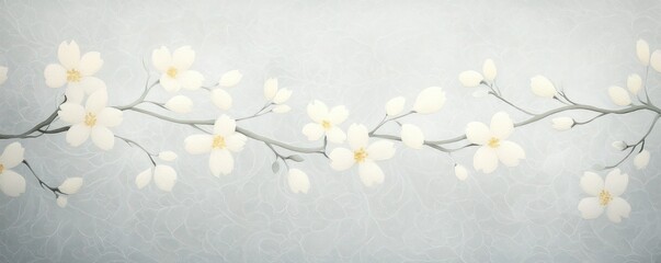 Floral Wedding Background with Vintage Gray Texture and Ivy Vine Design