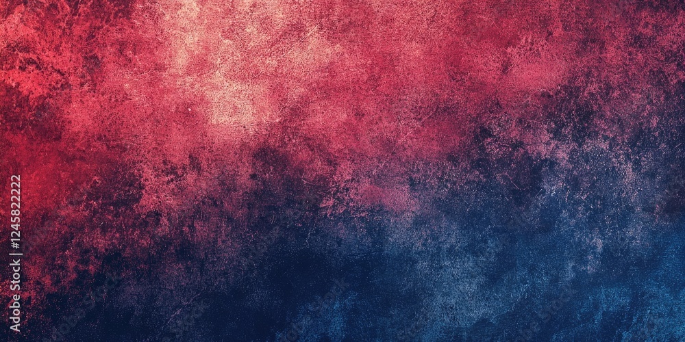 Aufkleber Burgundy and blue grunge texture with a wide effect featuring shades of red blending into deep blue suitable for design projects with ample copy space