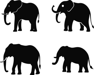 Fototapeta premium elephant silhouette vector style image