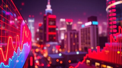  High-Resolution Digital Financial Trading Screen with Vibrant Graphs and Charts