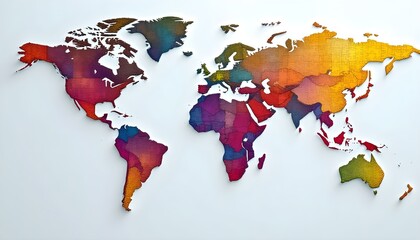 Colorful World Map Graphic 3d Illustration