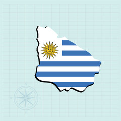 Uruguay map design Vector illustration graphic
