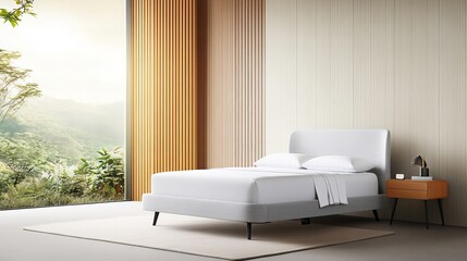 Modern Adjustable Bed with Smart Controls in Tranquil Setting