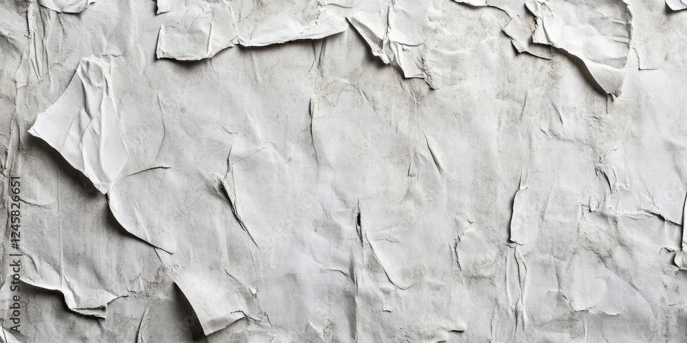 Aufkleber textured crumpled white paper background with varying shades of gray, featuring irregular folds and 