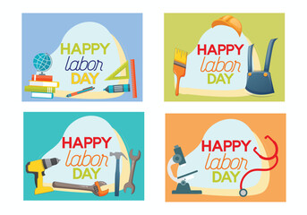 International Labor Day, May 1. set design with creative vector illustration or May day celebration for all.