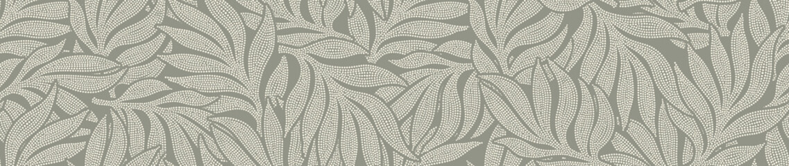 Abstract dotted leaves seamless pattern. floral pattern. © andin