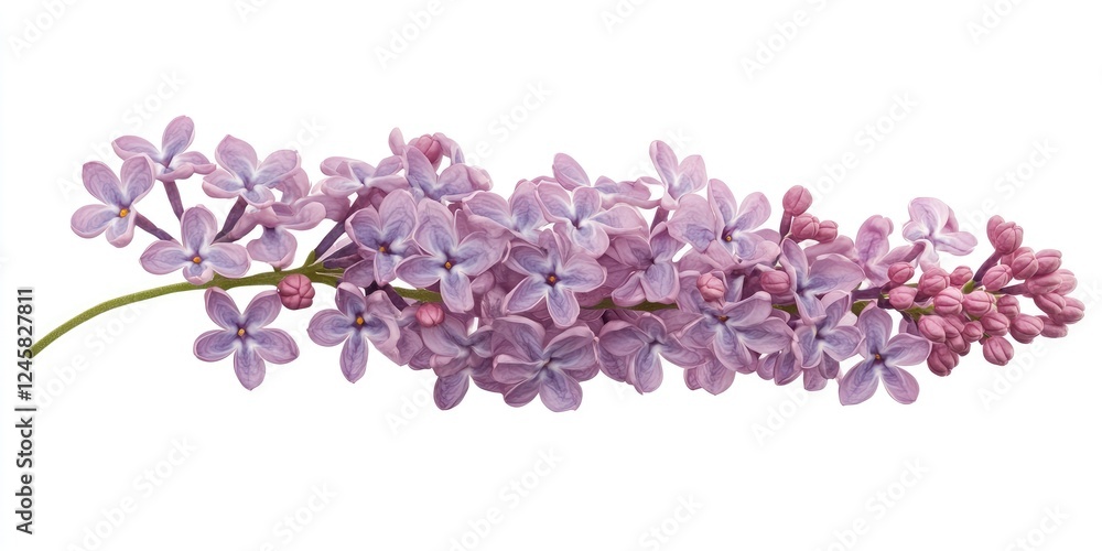 Aufkleber lilac flower branch displaying soft lavender and purple hues with delicate blooms and budding petals