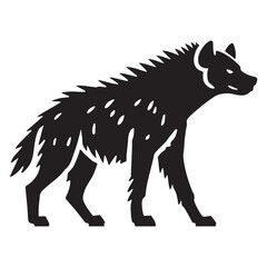 Striking Hyena Silhouette Illustration of African Wildlife Creature 