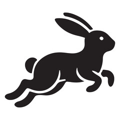 Energetic Running Rabbit Silhouette Illustration for Wildlife Conservation