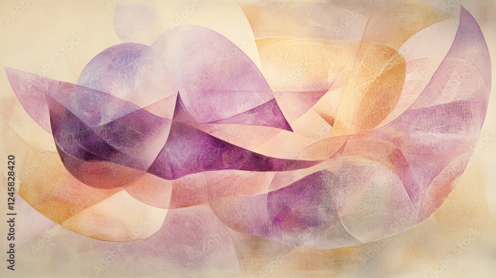 Poster abstract watercolor shapes in soft hues creating a calm and artistic background 7ab5c1de