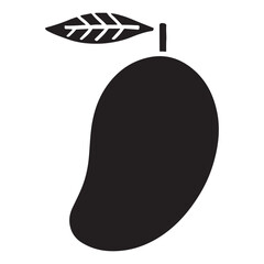 Mango Fruit Silhouette Vector Art Illustration for Tropical Concept