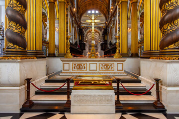 Baldachin or High altar in St. Paul's cathedral, London, UK