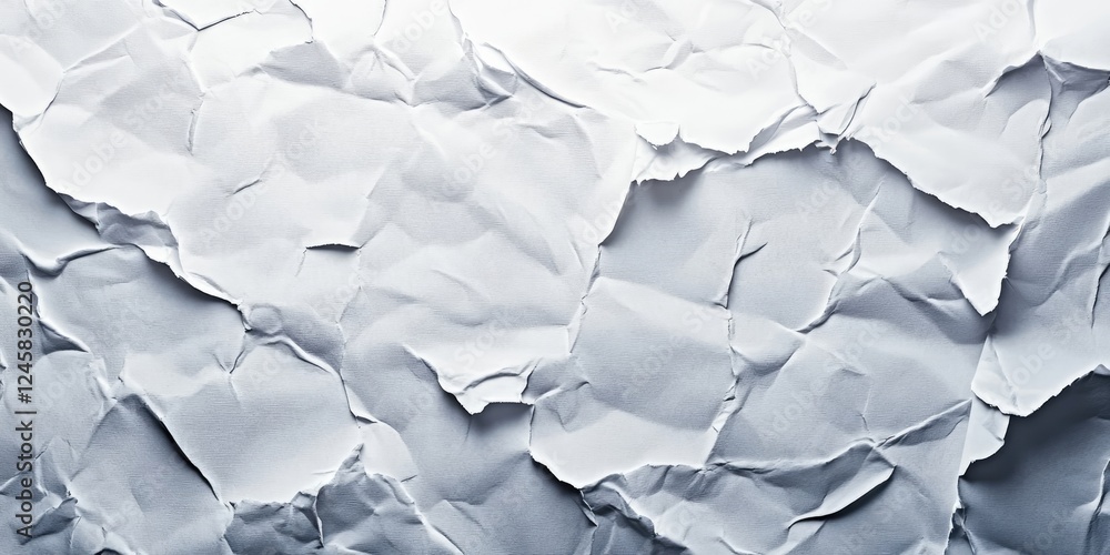 Poster crumpled gray paper texture with varying shades and creases creating a three-dimensional effect idea
