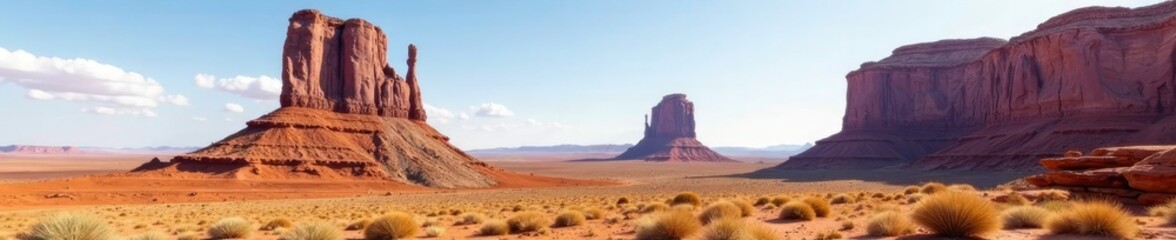 Arizona desert landscape with towering hanging rock formations, arid landscape, natural formation
