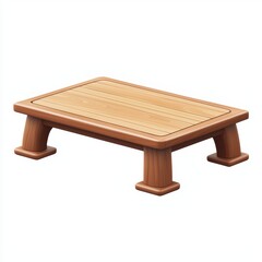 Fototapeta premium Japanese-style low dining table, isolated on a white background