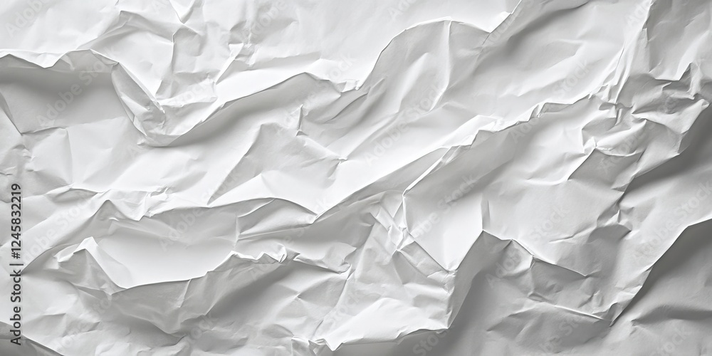 Leinwandbilder crumpled white paper texture showcasing intricate wrinkles and folds creating a tactile quality with