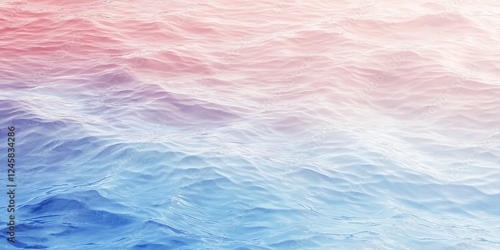 Poster gradient water surface with soft blue, pink, and white tones showcasing delicate wavelet patterns in
