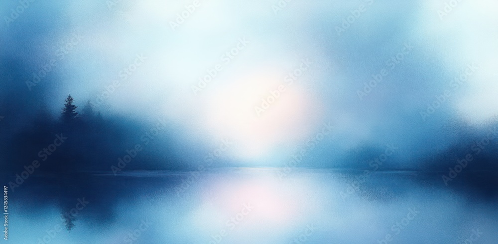 Poster soft blue and white abstract texture with cloudy center and elegant gradient design