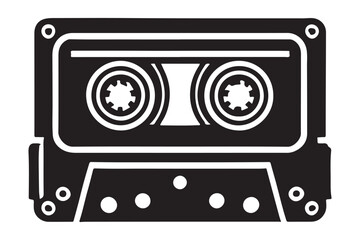 Vintage Cassette Tape Vector Illustration Old School Music Graphic