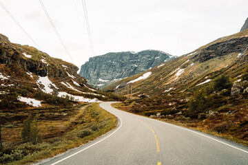 Driving through mountains