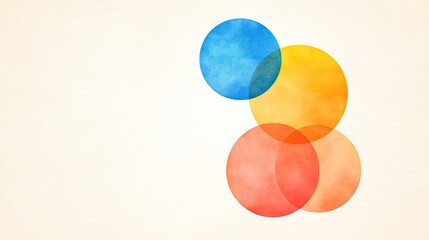 Abstract composition of overlapping colorful circles on a soft background, ideal for design