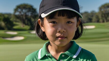 Joyful moments shared between a young girl and her friends on a bright sunny day at the local golf course, fostering laughter and camaraderie