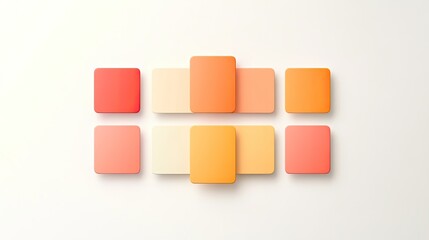 Abstract arrangement of colorful geometric shapes on a minimalist background, showcasing design potential