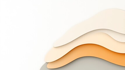 Abstract layered shapes in soft colors creating a modern design on a minimalist background