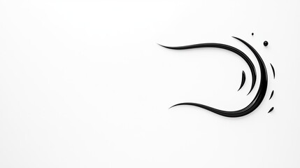 Abstract black swirl design on a white background, suggesting movement and fluidity
