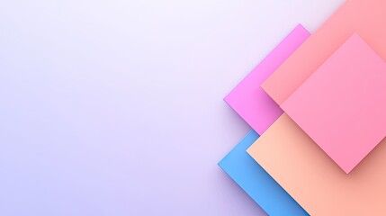 Colorful geometric shapes layered on a gradient background, creating a modern abstract design