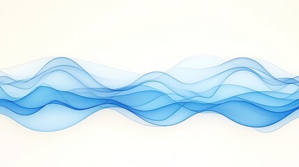 Abstract blue wave patterns flowing smoothly across a light background, ideal for design projects