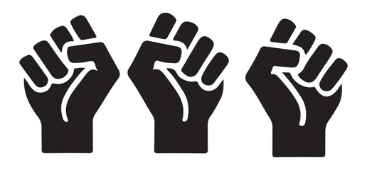 Raised Fists Silhouette Vector Art for Power and Solidarity Concept