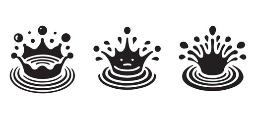 Water Splash Illustration with Circular Ripples Vector Design Graphic Symbol