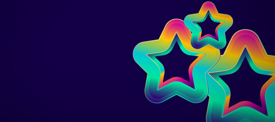 Holographic geometry abstract on blue background