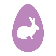 Festival Happy Easter Egg Illustration Design with a Rabbit From the Center