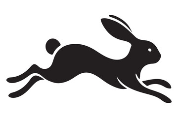 Running Rabbit Silhouette Vector Art Graphic Animal Design