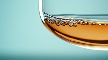 A close-up of a glass of rosÃ© wine with a background, creating a soft and modern look