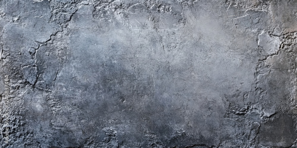 Poster Gray abstract plaster texture with rough surfaces and a blend of light and dark shades ideal for design backgrounds and ample copy space for text.