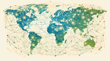 Abstract global network illustration  globe with connected lines for internet connectivity