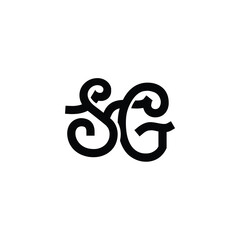 SG monogram logo design letter text name symbol monochrome logotype alphabet character simple logo