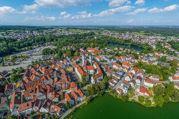 Ausblick auf die Kreisstadt Bad Waldsee und seine sehenswerte historische Altstadt am Stadtsee